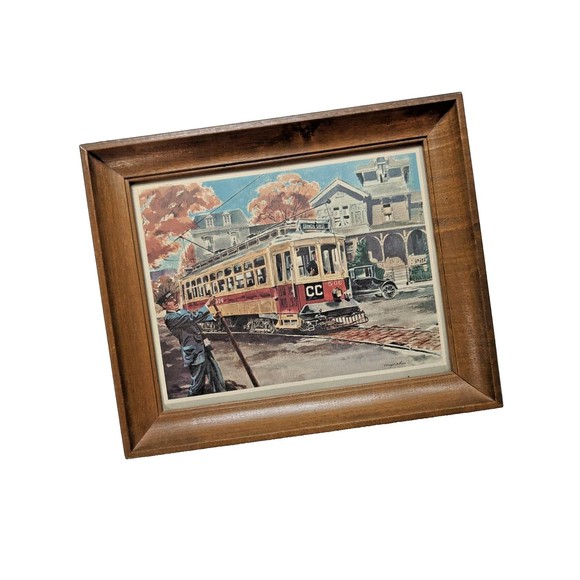 Vintage Myrah Newman Streetcar Print Council Crest Portland Oregon 8" by 10"